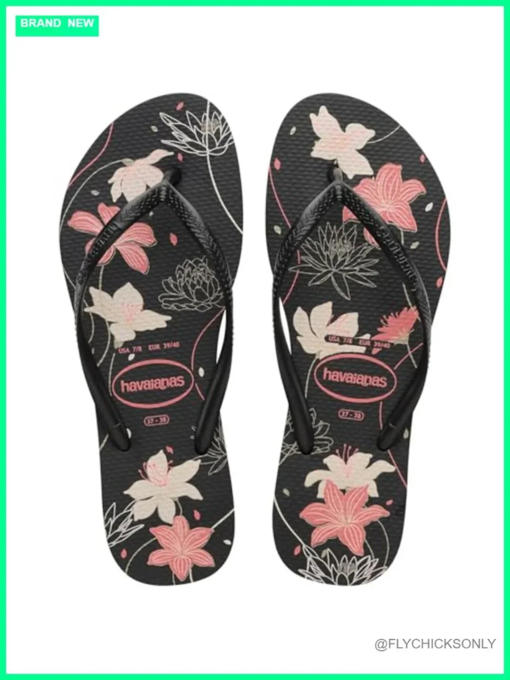 Slim Organic Flip Flop Sandals, Rubber Sole, Water Resistant, Slip On